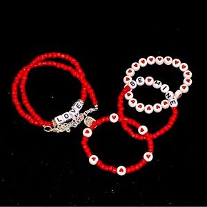 Handmade love theme bracelet and necklace bundle for kids!